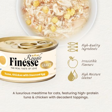 Finesse Royale Tuna & Chicken with Steamed Egg Gravy 85g (24 cans)